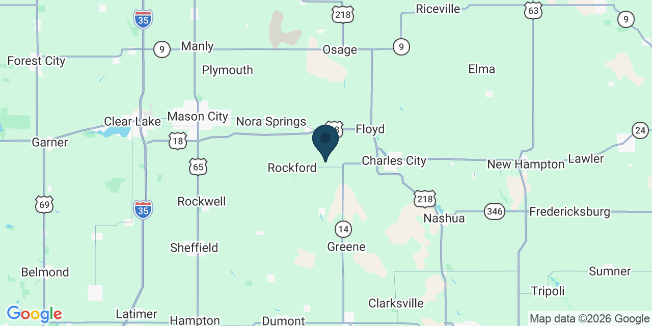 Map showing Floyd County, IA