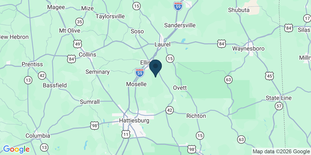 Map showing Jones County, MS