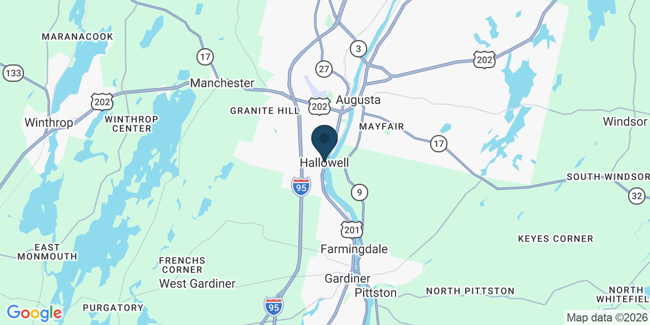 Map showing Hallowell, Kennebec County, ME