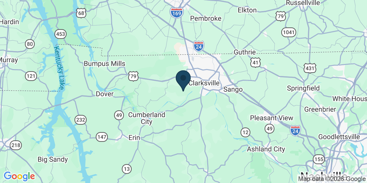 Map showing Montgomery County, TN