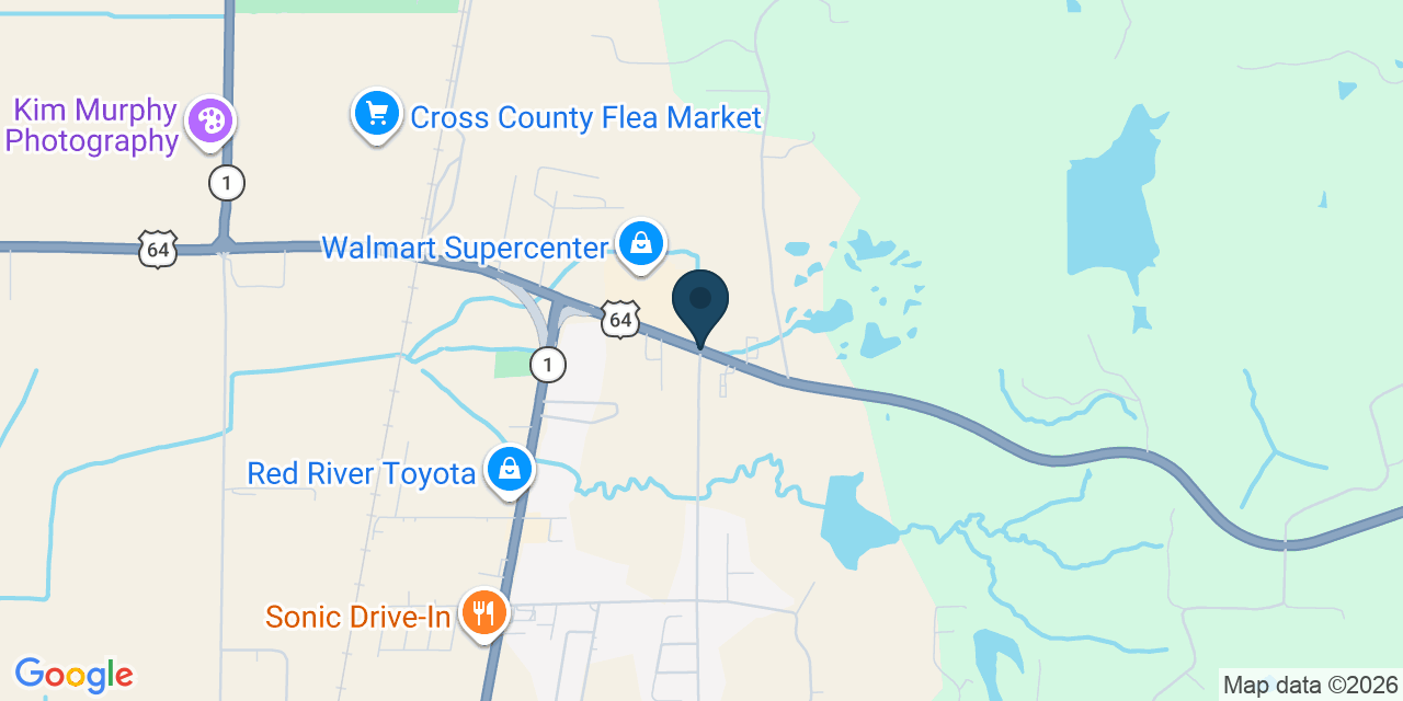 Map showing Wynne, Cross County, AR