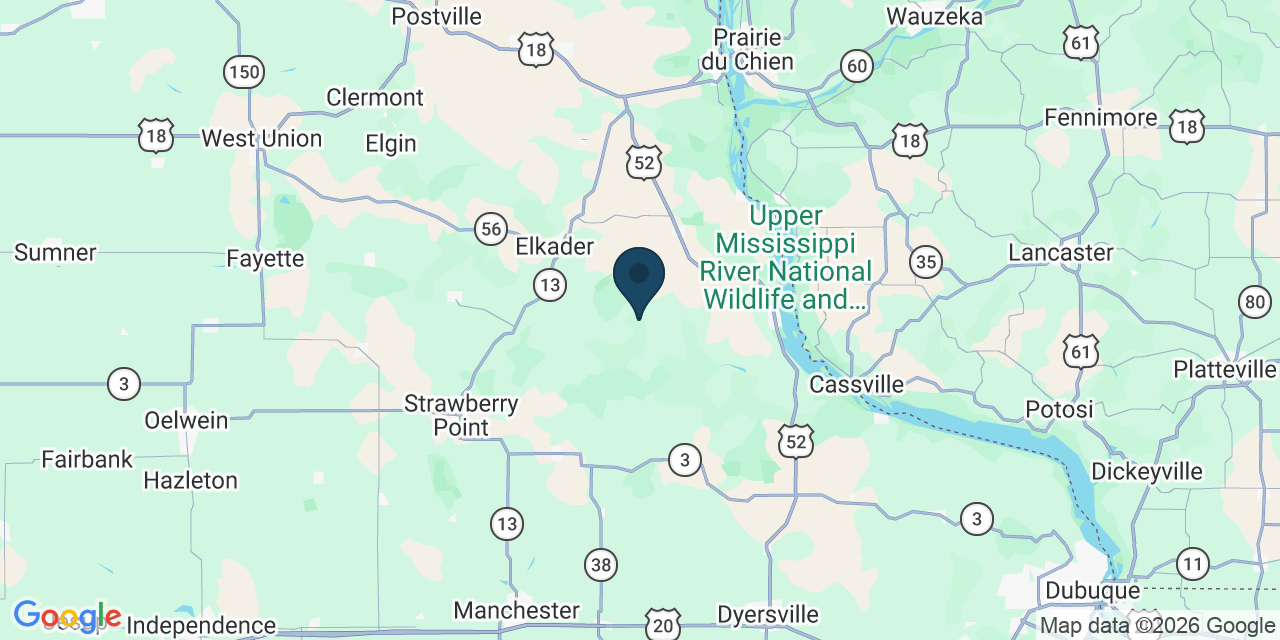 Map showing Clayton County, IA