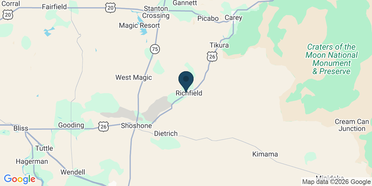 Map showing Lincoln County, ID