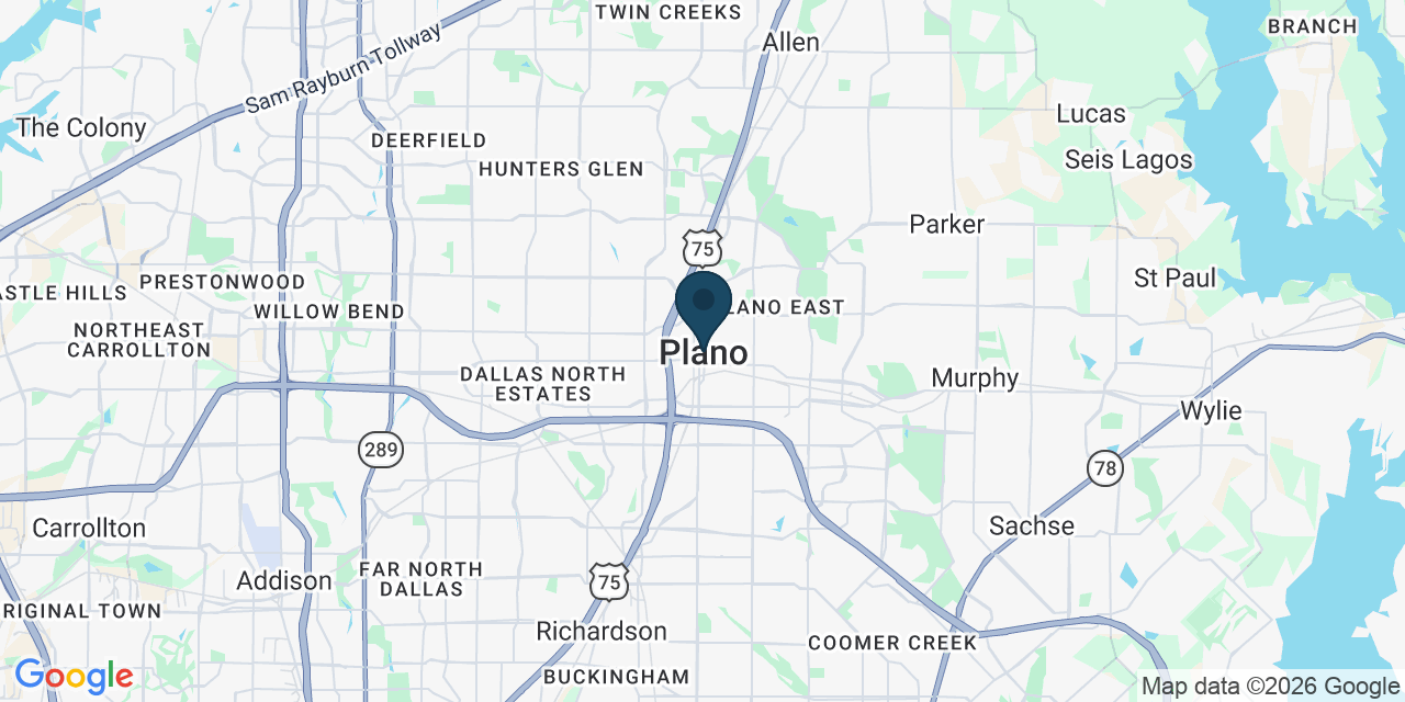 Map showing Plano, Collin County, TX