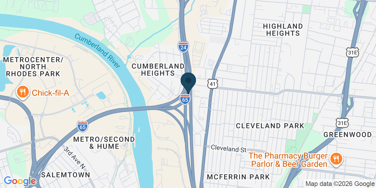 Map showing Nashville, Davidson County, TN