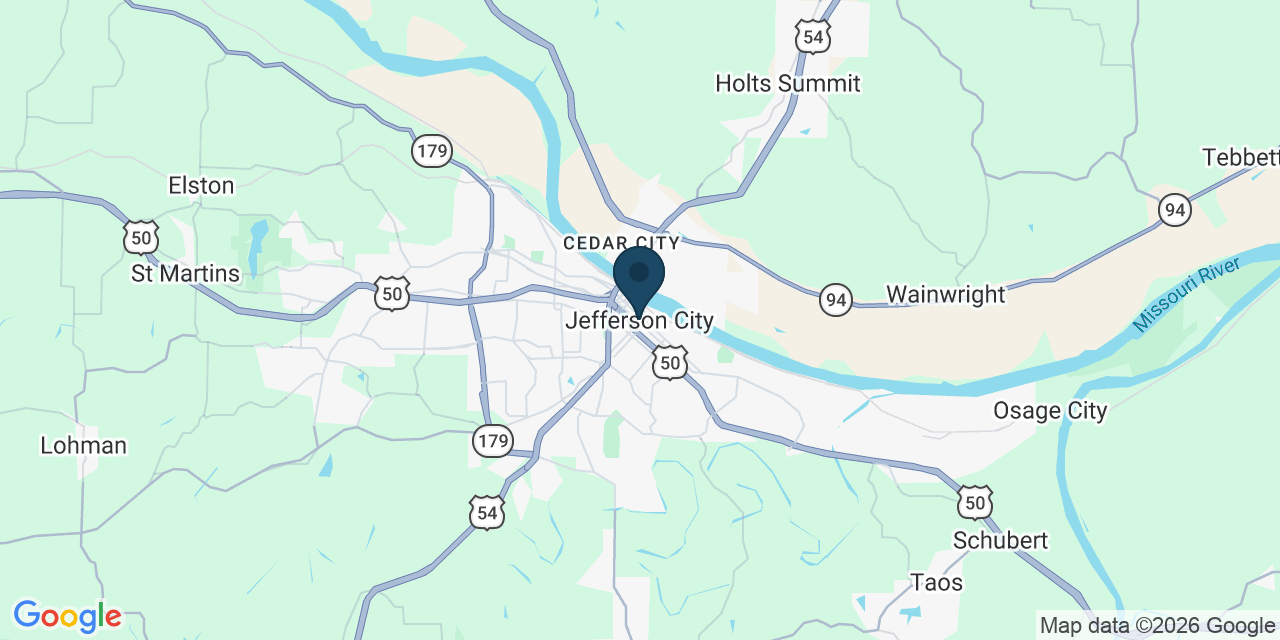 Map showing Jefferson City, Cole County, MO