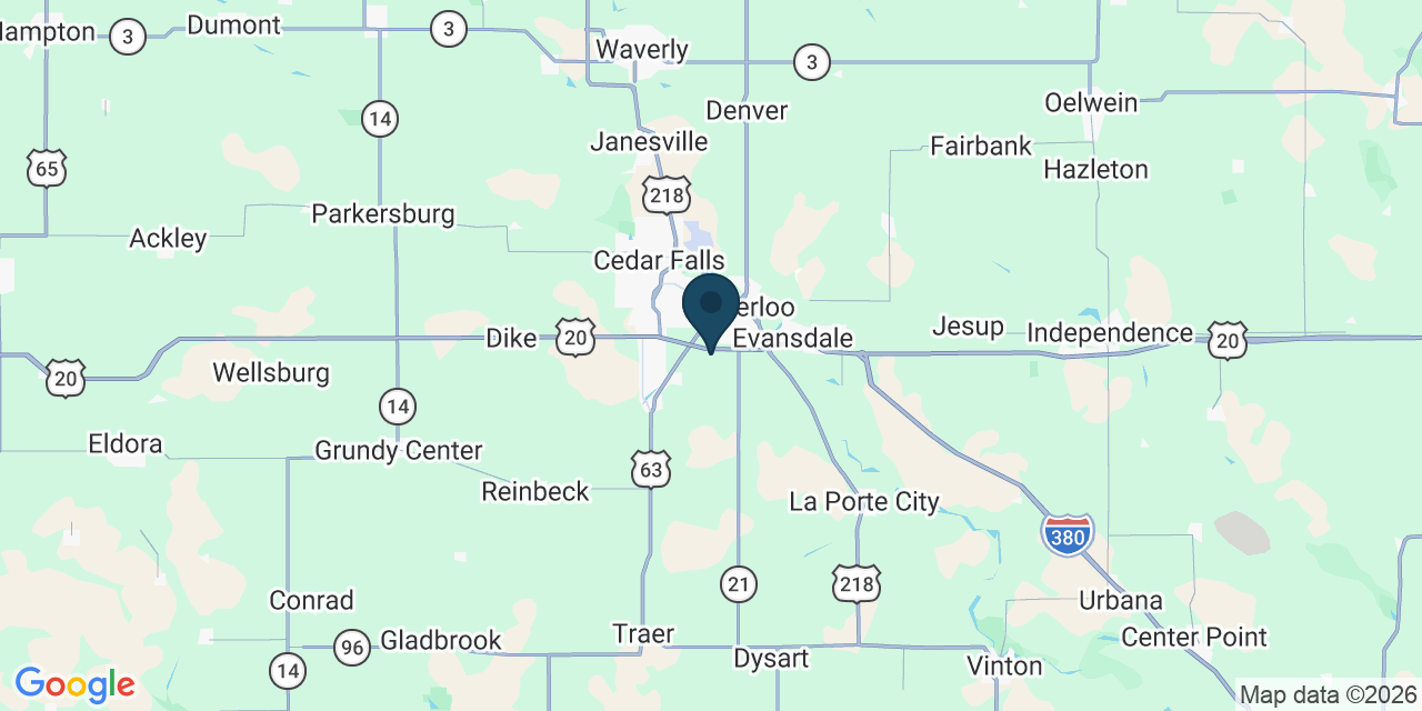 Map showing Black Hawk County, IA
