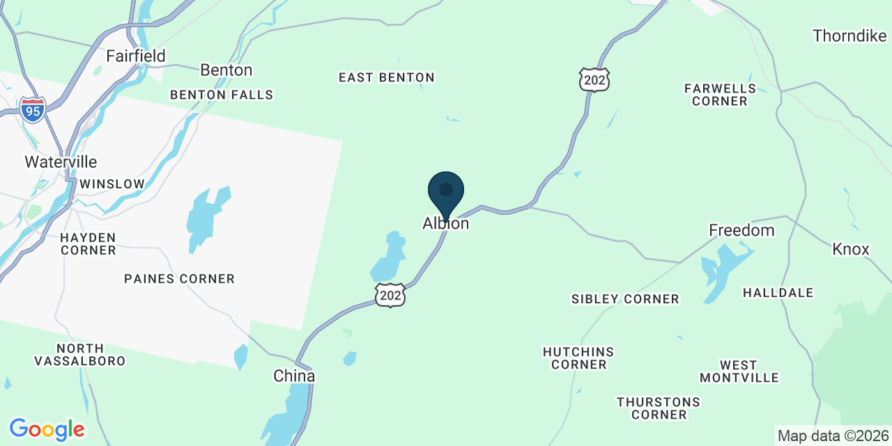 Map showing Albion, Kennebec County, ME