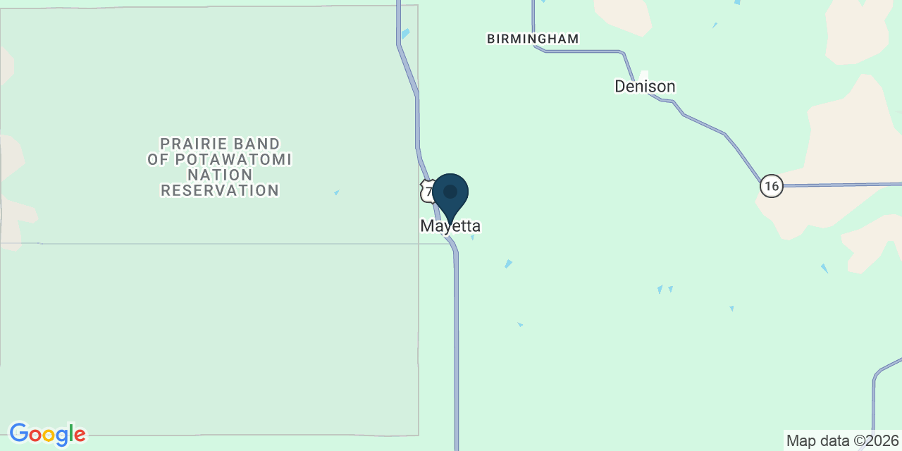 Map showing Mayetta, Jackson County, KS