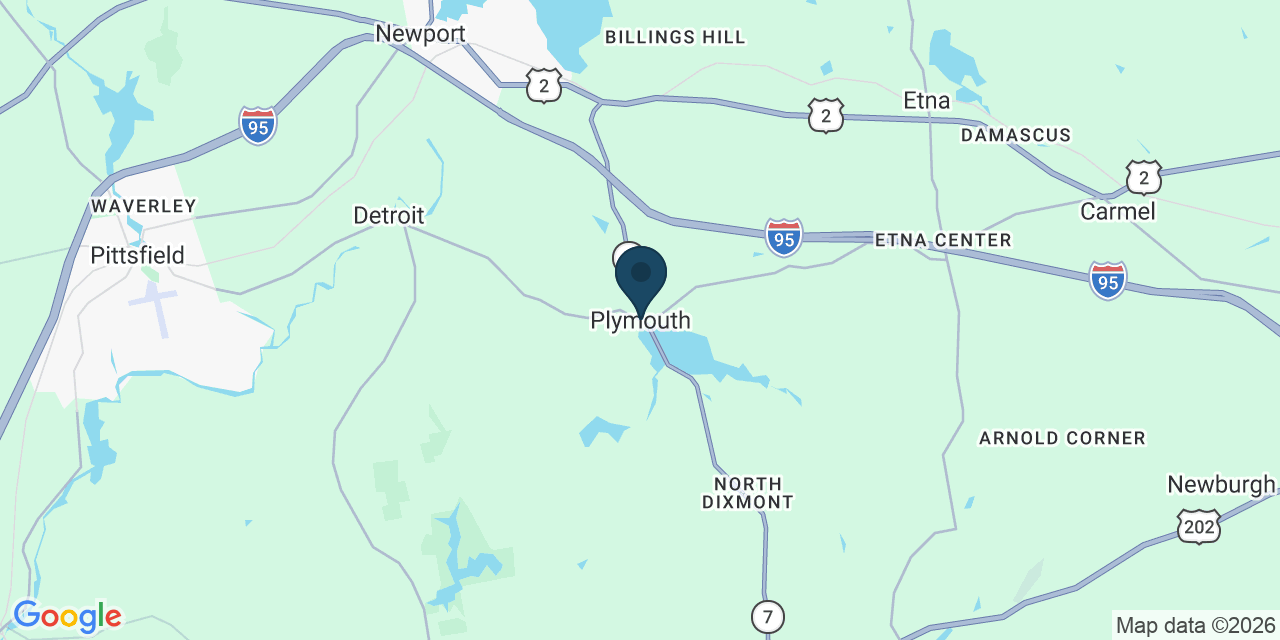 Map showing Plymouth, Penobscot County, ME