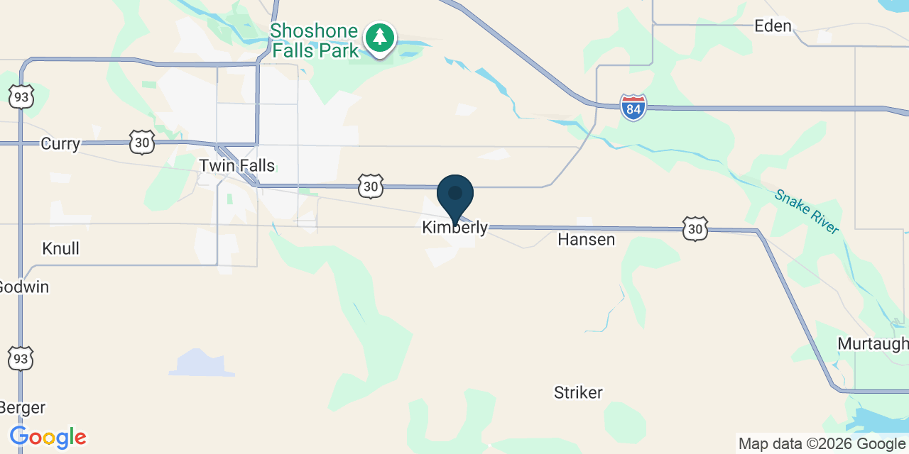Map showing Kimberly, Twin Falls County, ID