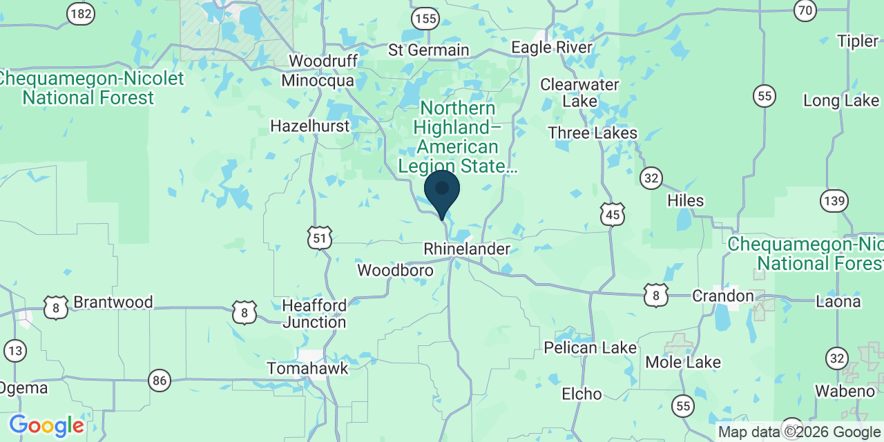 Map showing Oneida County, WI