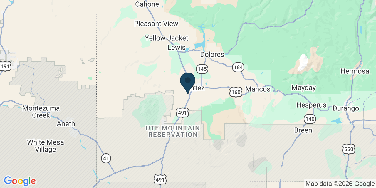 Map showing Montezuma County, CO
