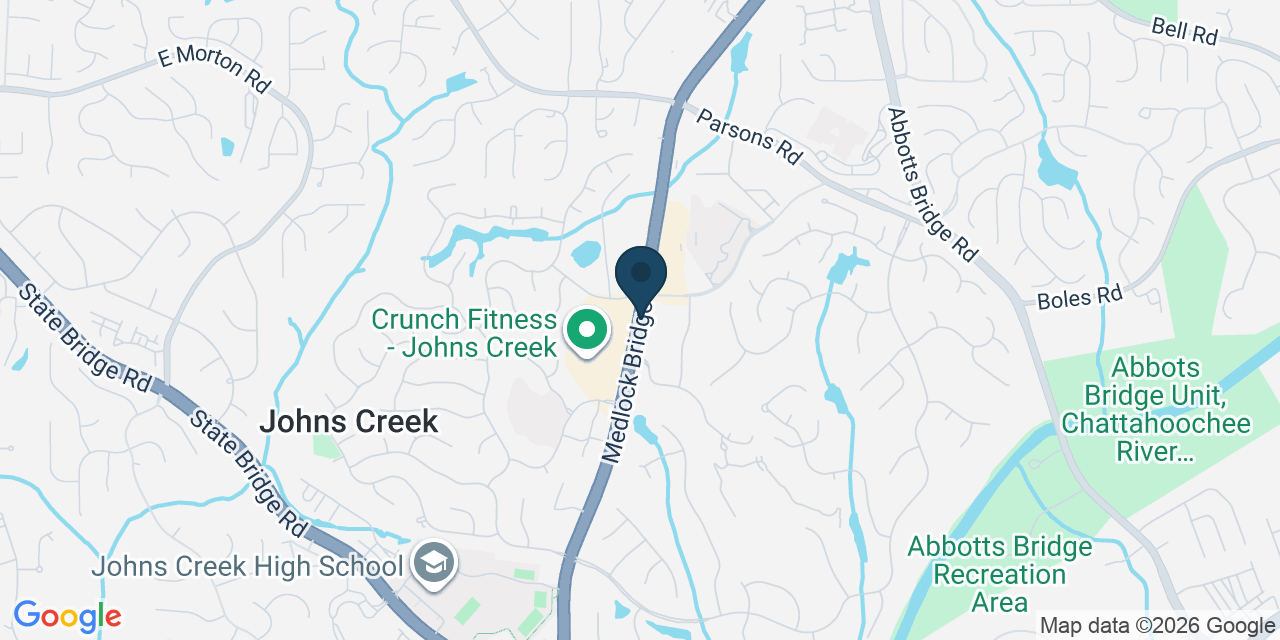 Map showing Johns Creek, Fulton County, GA