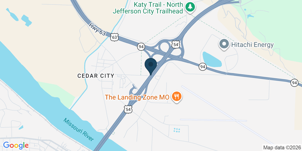 Map showing Jefferson City, Cole County, MO