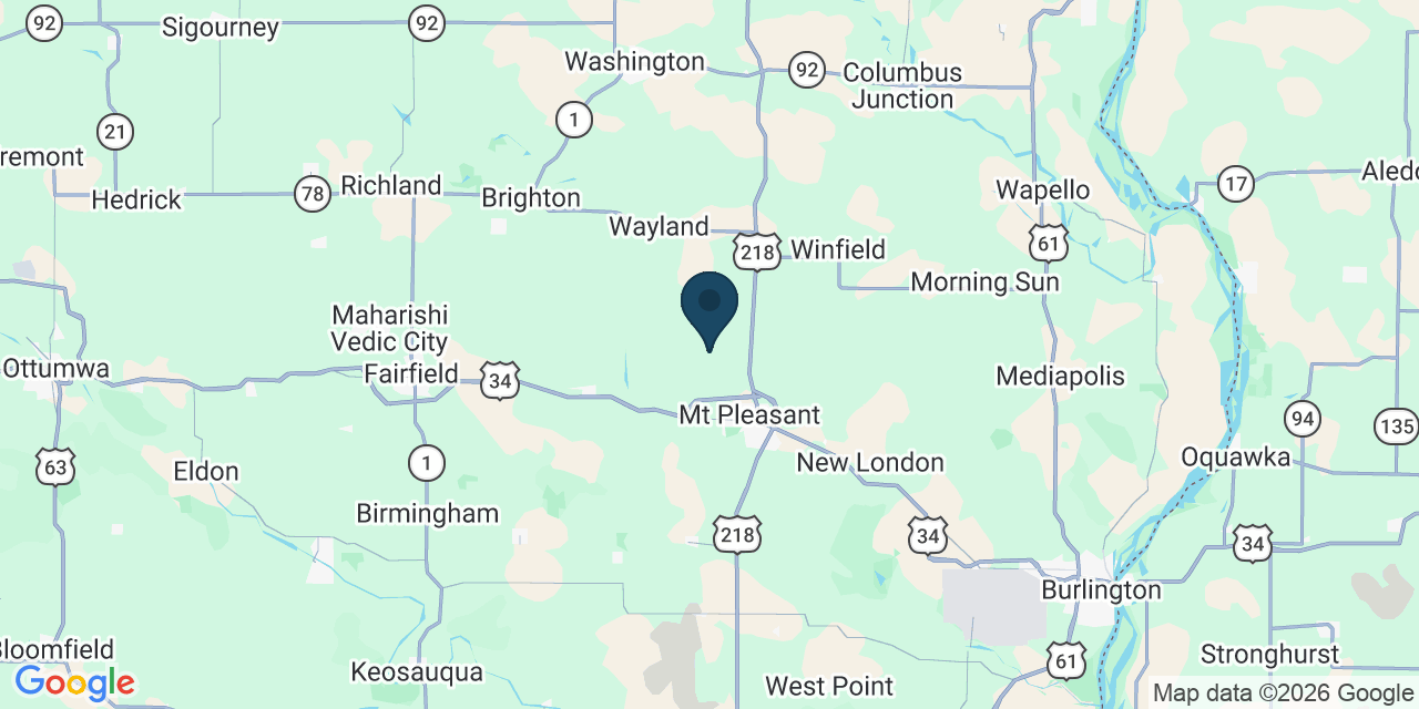 Map showing Henry County, IA