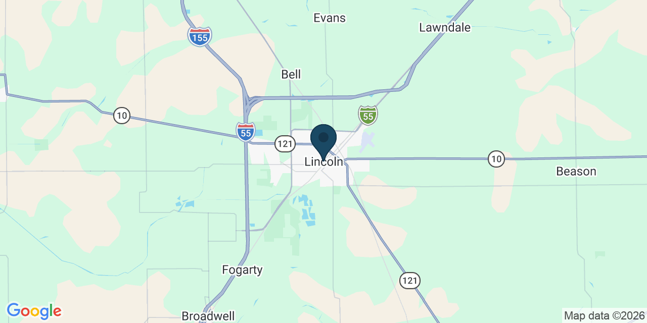 Map showing Lincoln, Logan County, IL