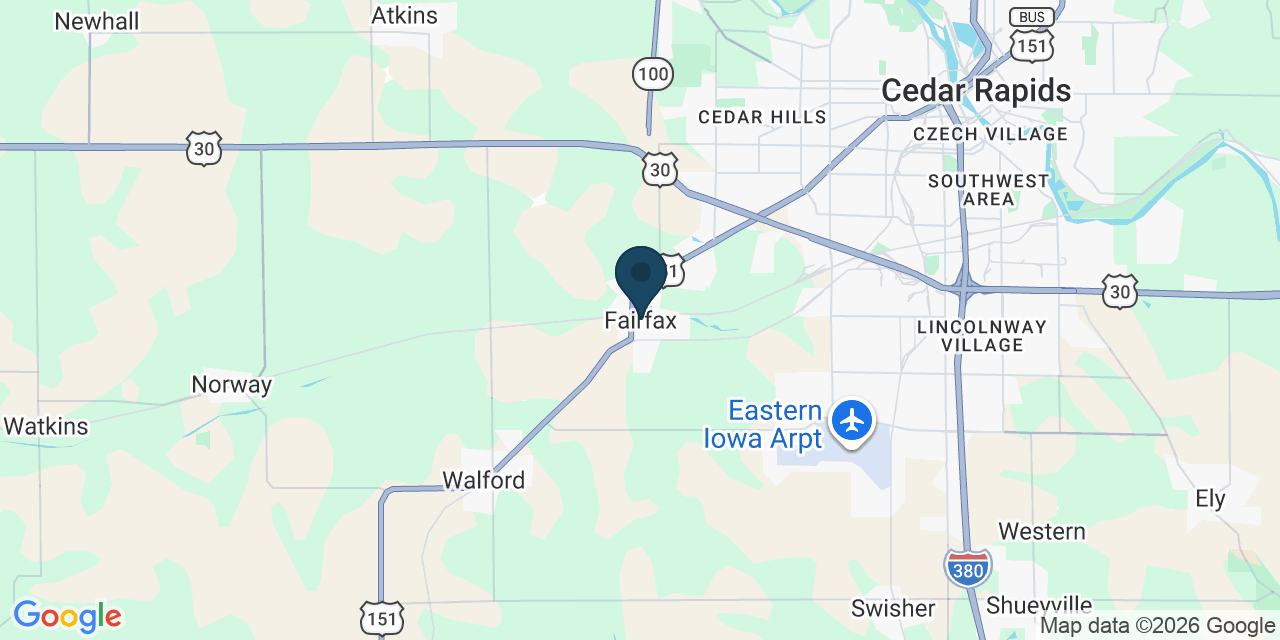 Map showing Fairfax, Linn County, IA