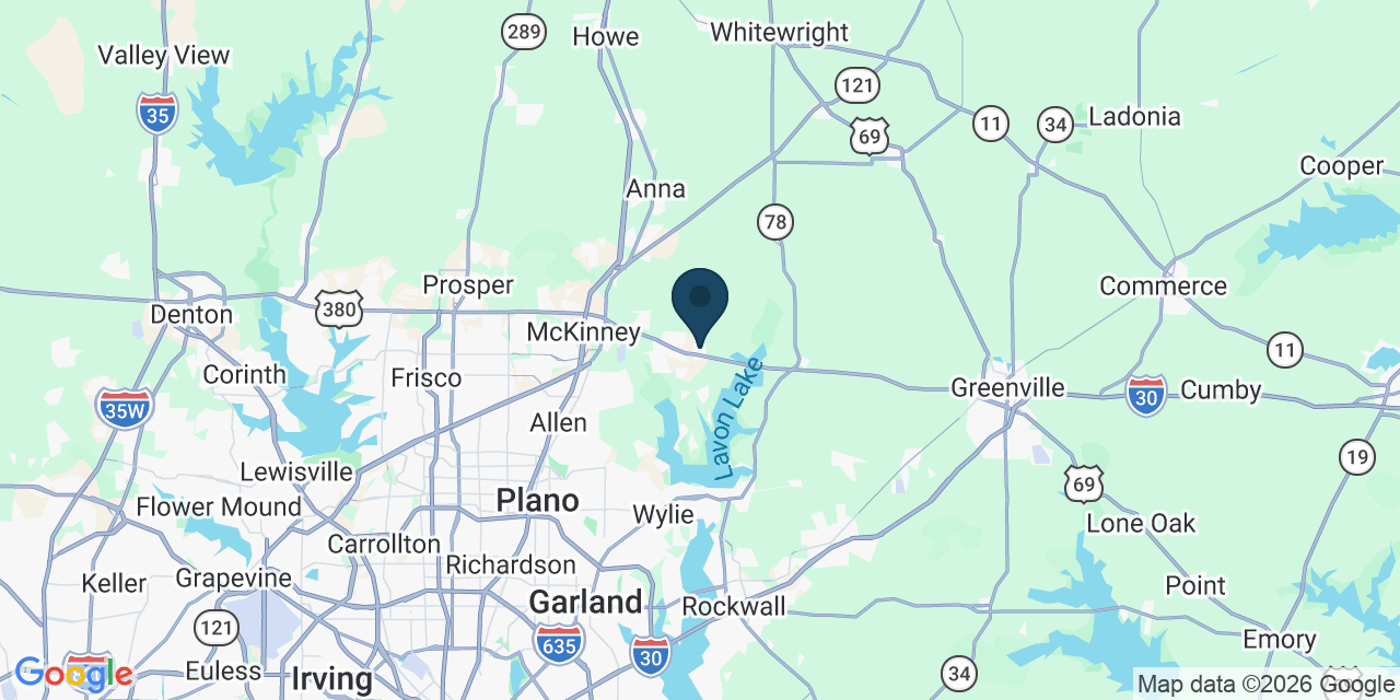 Map showing Collin County, TX