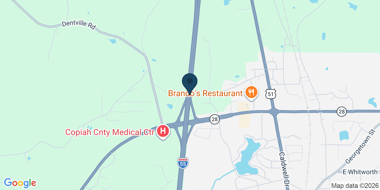 Map showing Copiah County, MS