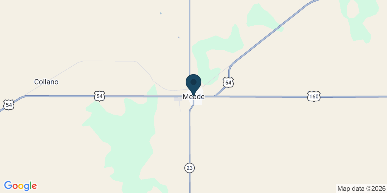 Map showing Meade, Meade County, KS