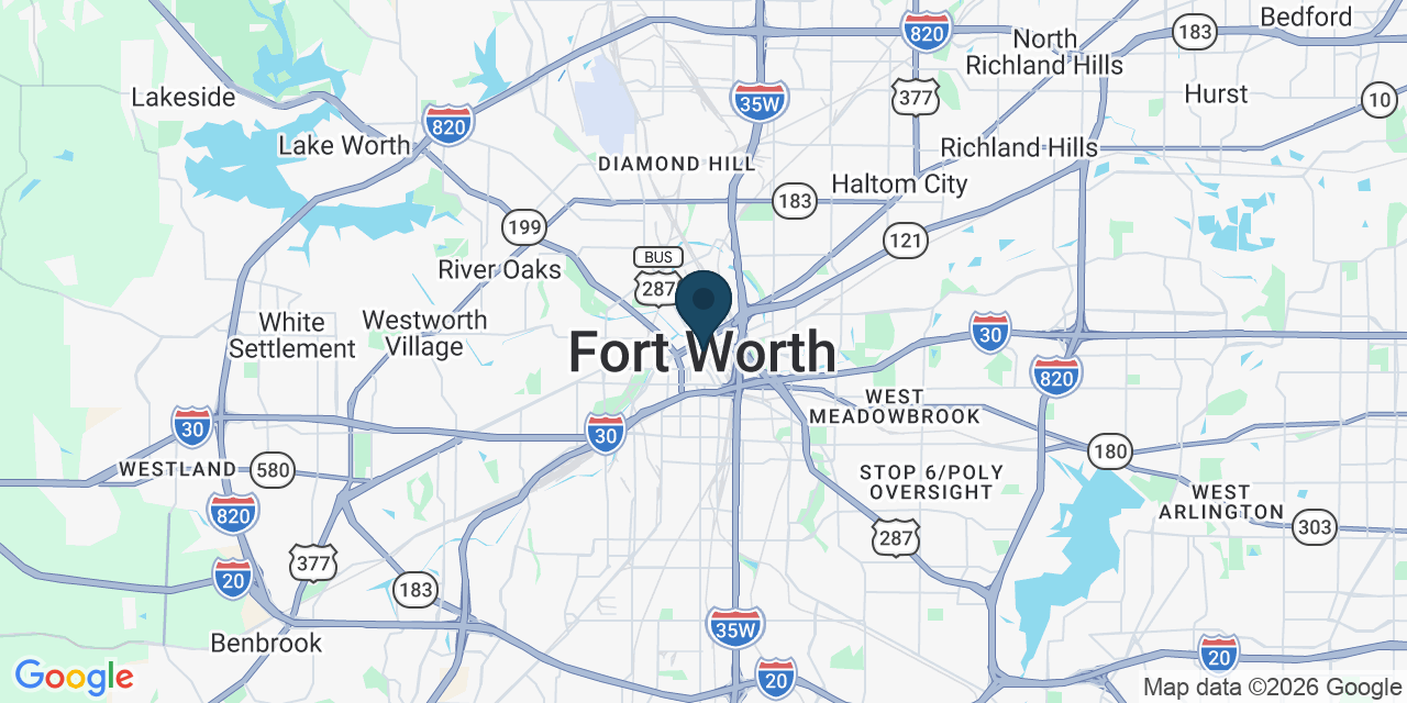Map showing Fort Worth, Tarrant County, TX