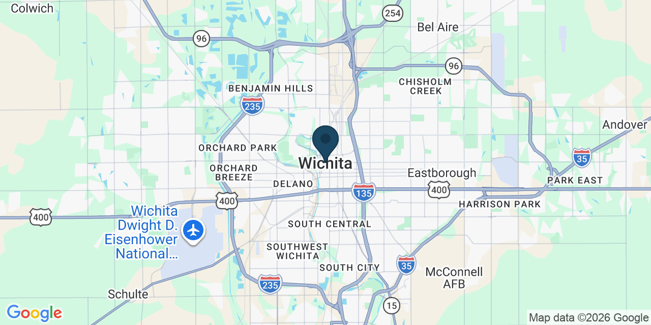 Map showing Wichita, Sedgwick County, KS