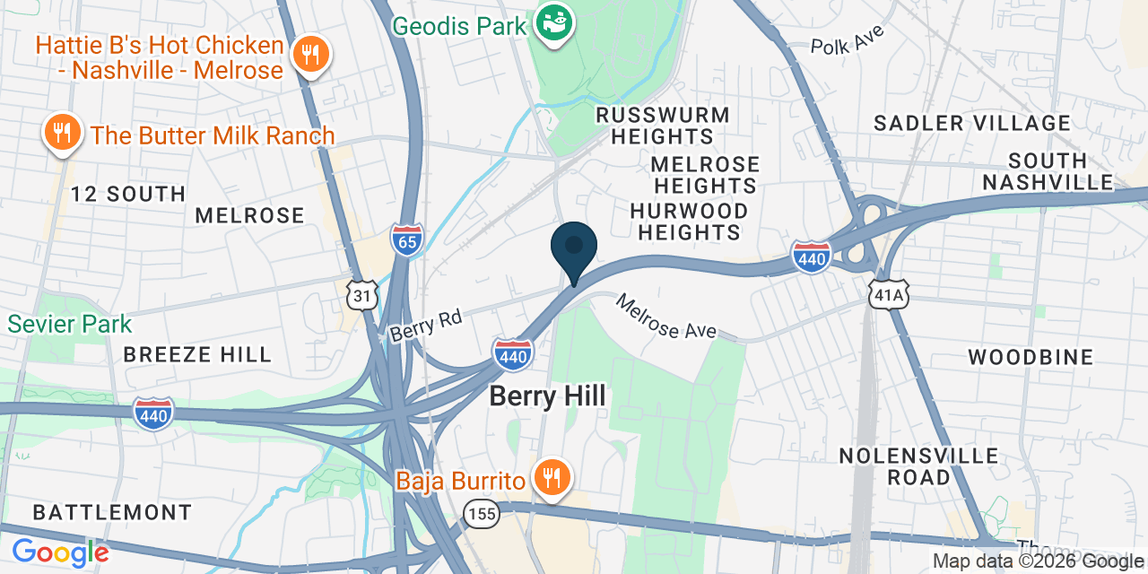 Map showing Nashville, Davidson County, TN
