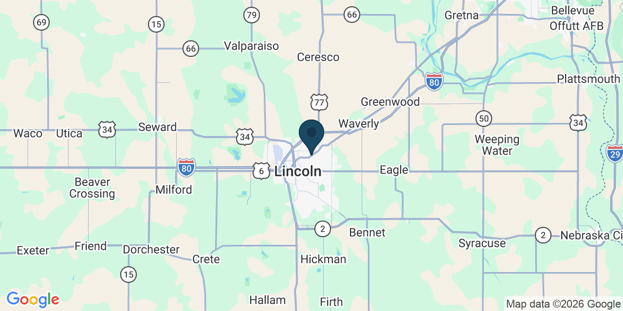 Map showing Lancaster County, NE