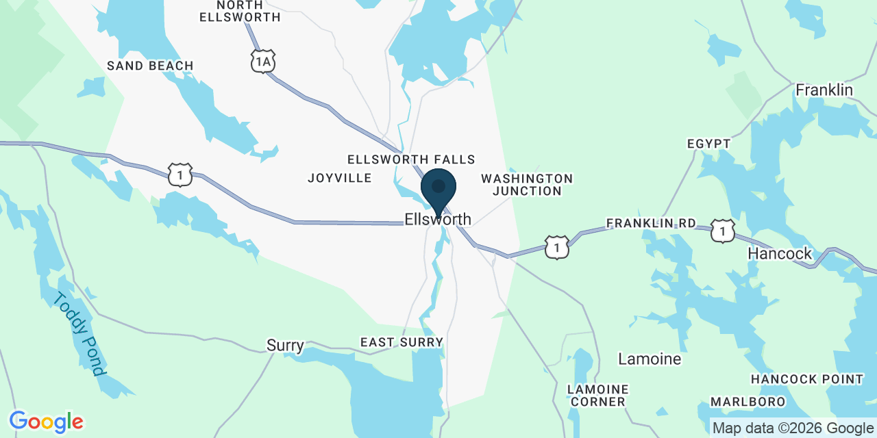 Map showing Ellsworth, Hancock County, ME