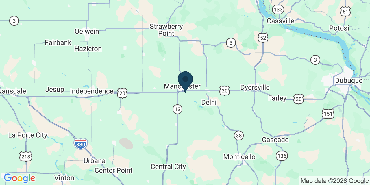 Map showing Delaware County, IA