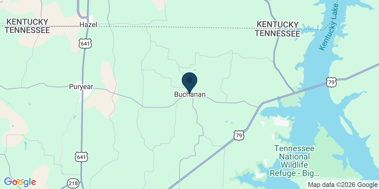 Map showing Buchanan, Henry County, TN