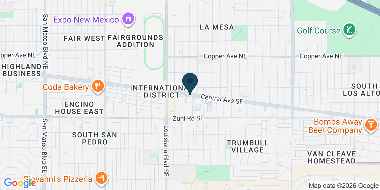 Map showing Albuquerque, Bernalillo County, NM