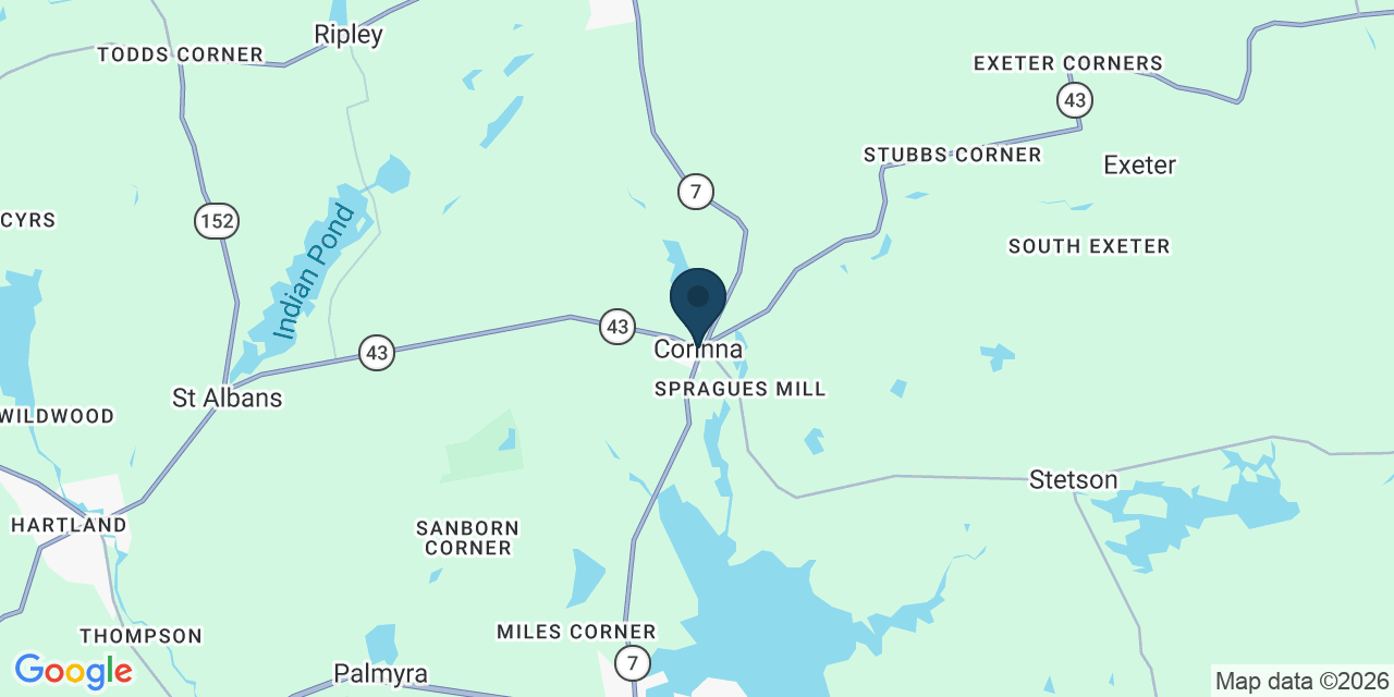 Map showing Corinna, Penobscot County, ME