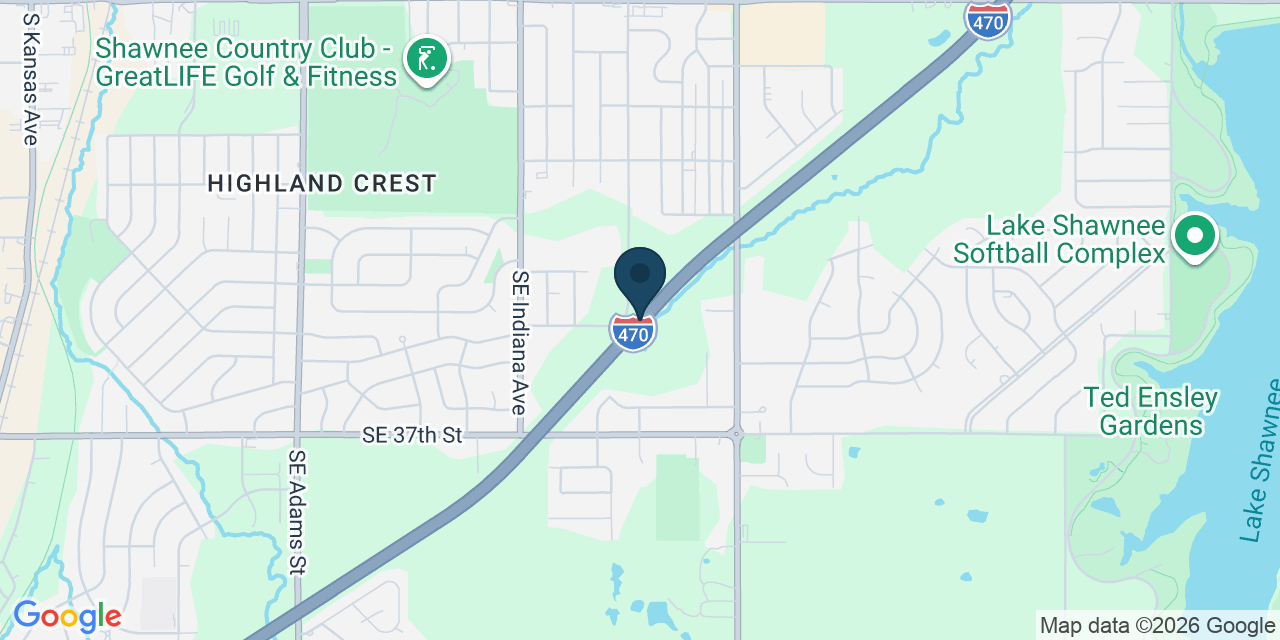 Map showing Topeka, Shawnee County, KS