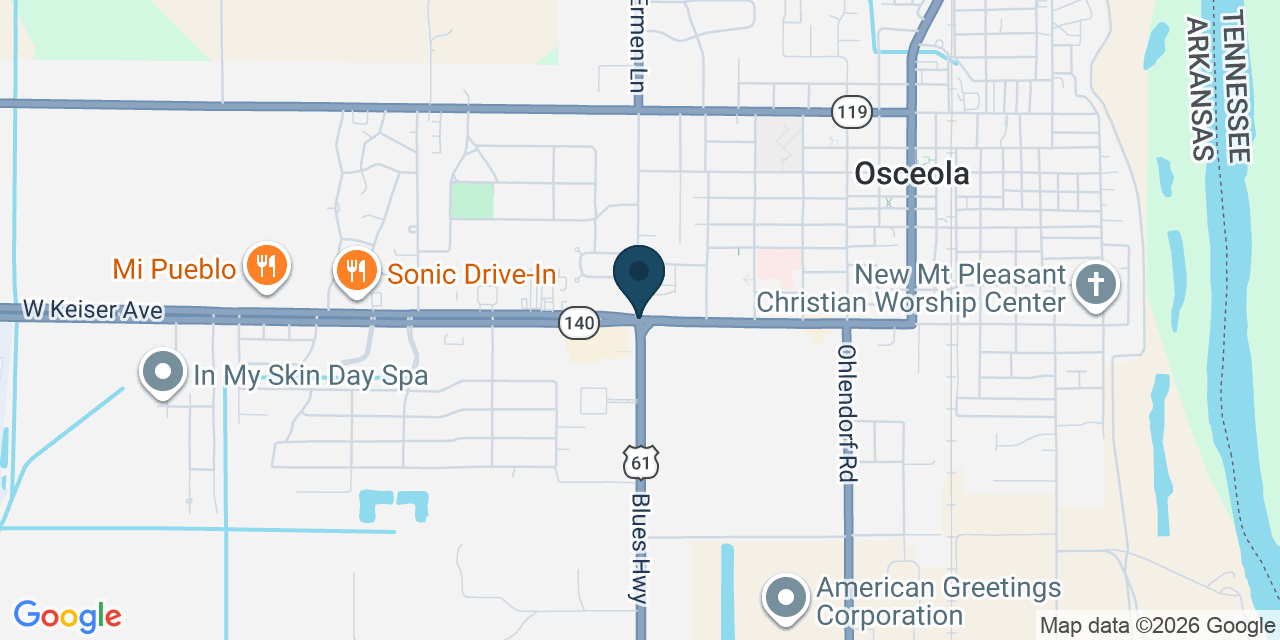 Map showing Blytheville, Mississippi County, AR