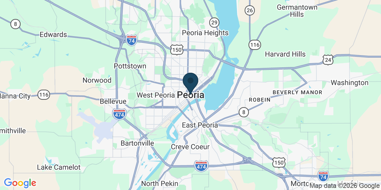 Map showing Peoria, Peoria County, IL