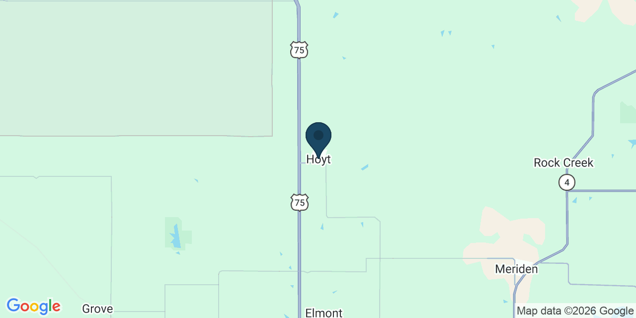 Map showing Hoyt, Jackson County, KS