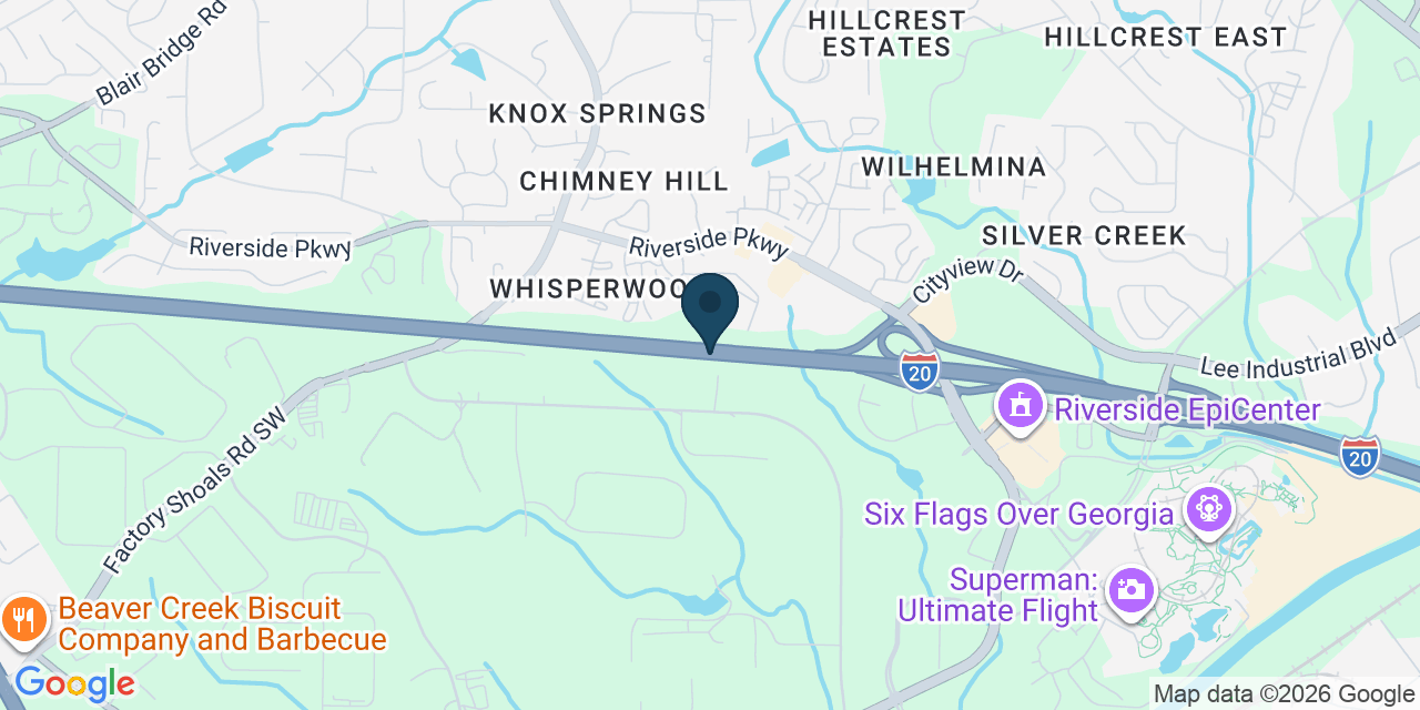 Map showing Cobb County, GA