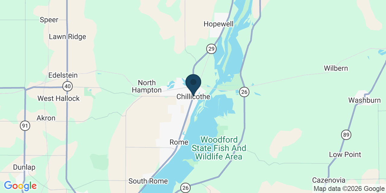 Map showing Chillicothe, Peoria County, IL