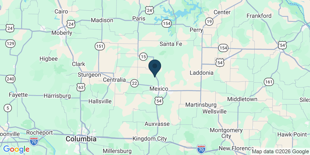 Map showing Audrain County, MO