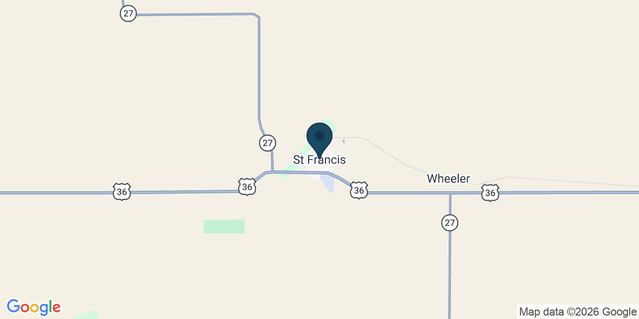 Map showing St. Francis, Cheyenne County, KS