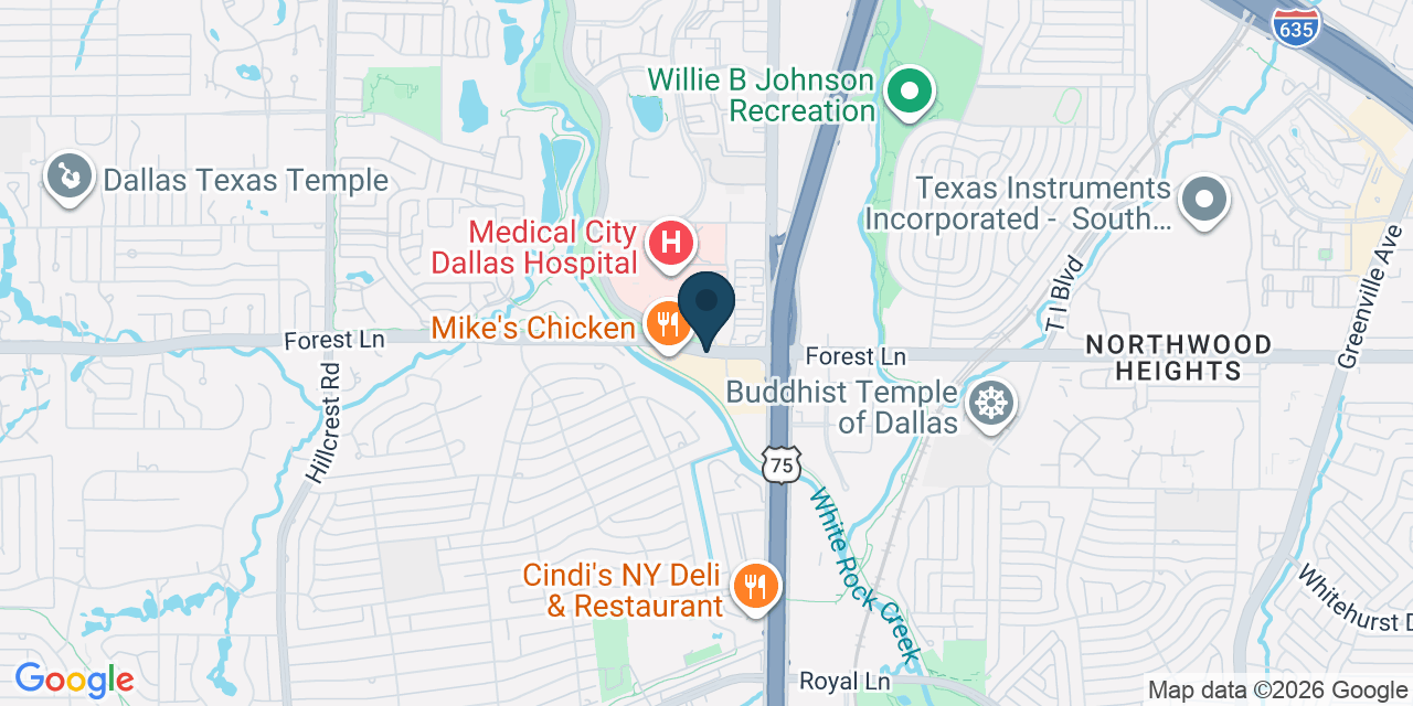 Map showing Dallas, Dallas County, TX