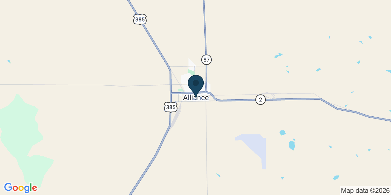 Map showing Alliance, Box Butte County, NE