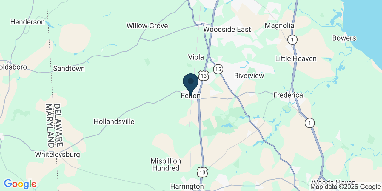 Map showing Felton, Kent County, DE